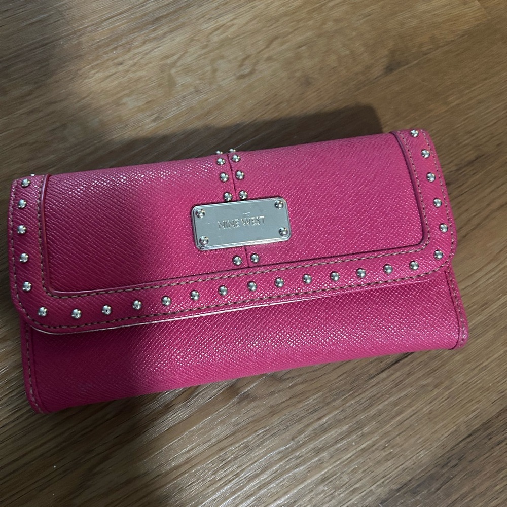 Nine West Pink Studded Clutch